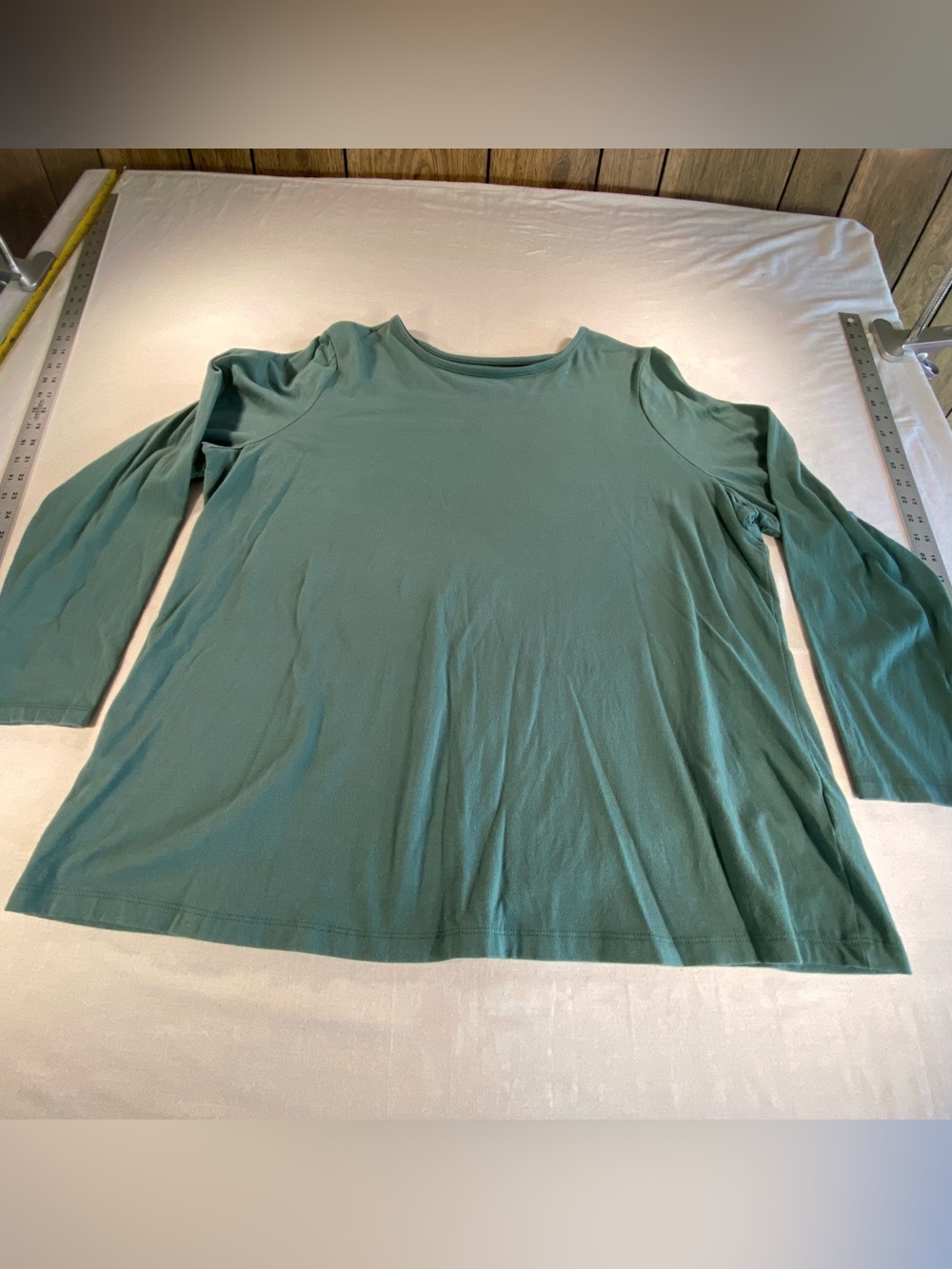 D & Co Essentials Green Long Sleeve Ladies 1X Shirt
